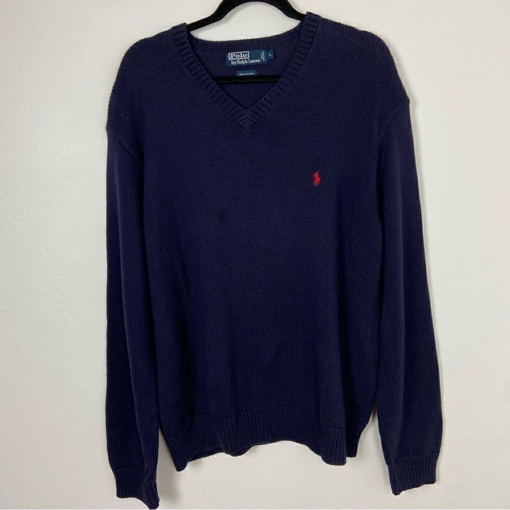 Polo Ralph Lauren Men L Long Sleeve Waffle Knit Thermal Shirt Pullover Sweater - Picture 1 of 12